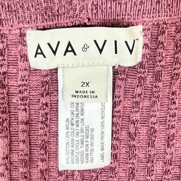 Ava + Viv High Rise Mauve Ribbed Sweater Pants, Size 2X, NWT - Picture 8 of 10
